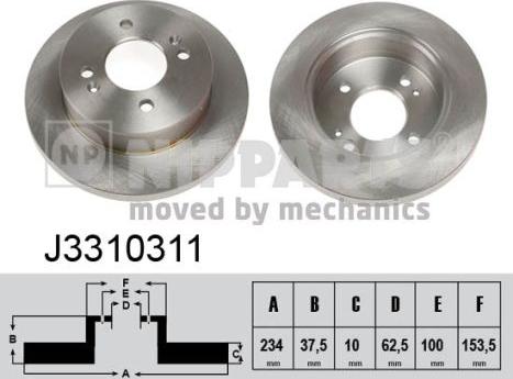 Nipparts J3310311 - Brake Disc autospares.lv