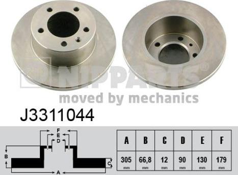 Nipparts J3311044 - Brake Disc autospares.lv