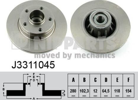 Nipparts J3311045 - Brake Disc autospares.lv