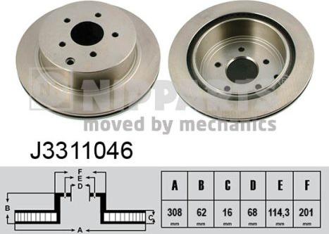 Nipparts J3311046 - Brake Disc autospares.lv