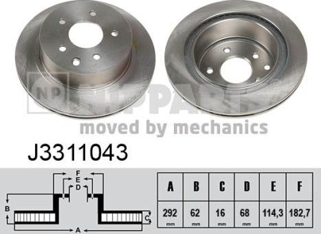 Nipparts J3311043 - Brake Disc autospares.lv