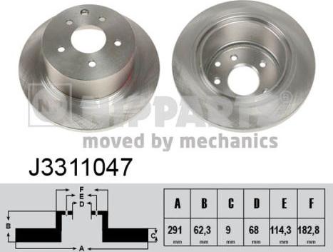 Nipparts J3311047 - Brake Disc autospares.lv