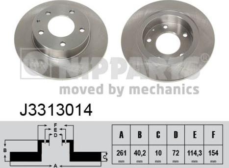 Nipparts J3313014 - Brake Disc autospares.lv