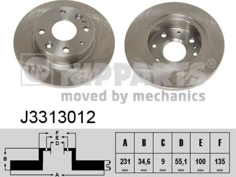 Nipparts J3313012 - Brake Disc autospares.lv