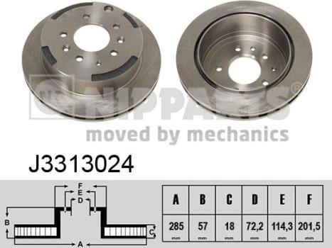 Nipparts J3313024 - Brake Disc autospares.lv