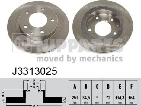 Nipparts J3313025 - Brake Disc autospares.lv