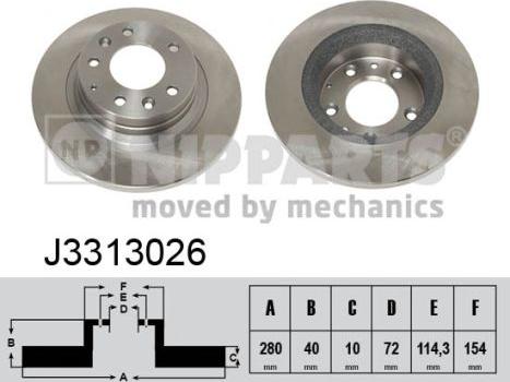 Nipparts J3313026 - Brake Disc autospares.lv