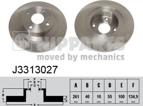 Nipparts J3313027 - Brake Disc autospares.lv