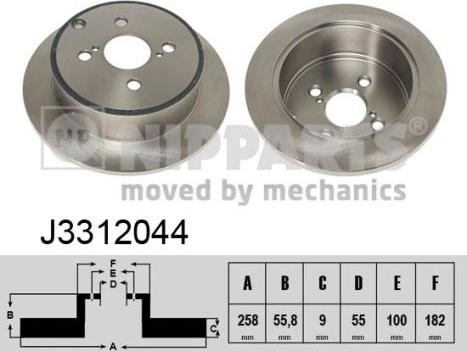 Nipparts J3312044 - Brake Disc autospares.lv