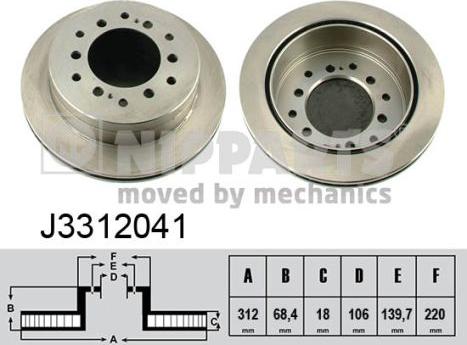 Nipparts J3312041 - Brake Disc autospares.lv