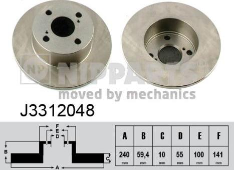 Nipparts J3312048 - Brake Disc autospares.lv