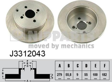 Nipparts J3312043 - Brake Disc autospares.lv