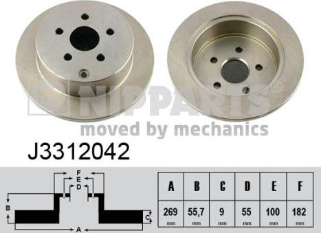 Nipparts J3312042 - Brake Disc autospares.lv