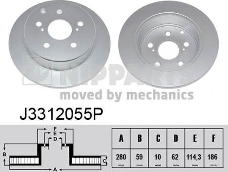 Nipparts J3312055P - Brake Disc autospares.lv