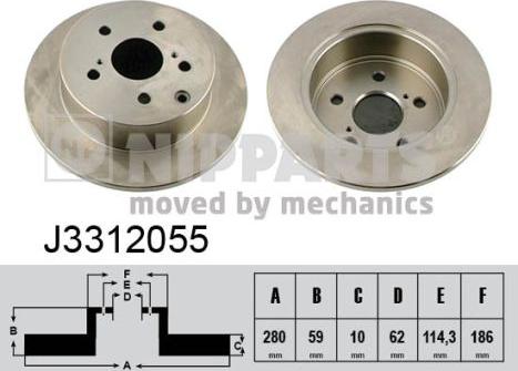 Nipparts J3312055 - Brake Disc autospares.lv