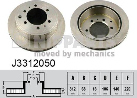 Nipparts J3312050 - Brake Disc autospares.lv