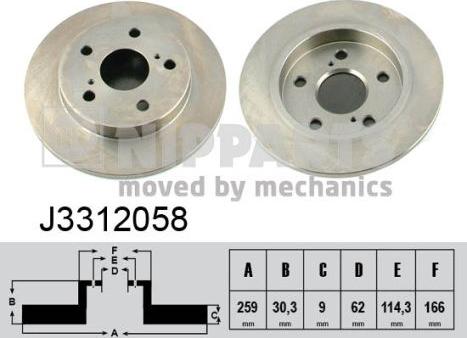 Nipparts J3312058 - Brake Disc autospares.lv