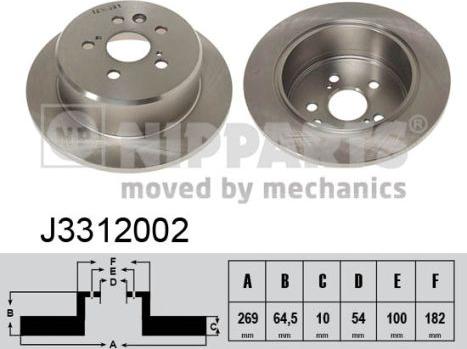 Nipparts J3312002 - Brake Disc autospares.lv