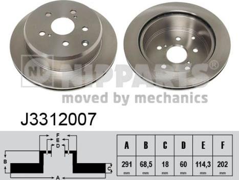 Nipparts J3312007 - Brake Disc autospares.lv