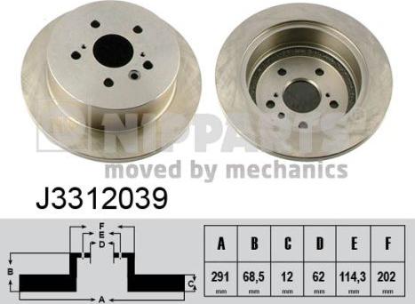 Nipparts J3312039 - Brake Disc autospares.lv