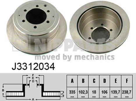 Nipparts J3312034 - Brake Disc autospares.lv