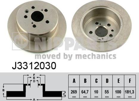 Nipparts J3312030 - Brake Disc autospares.lv