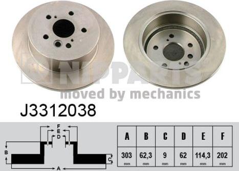 Nipparts J3312038 - Brake Disc autospares.lv