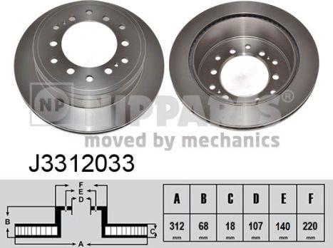 Nipparts J3312033 - Brake Disc autospares.lv