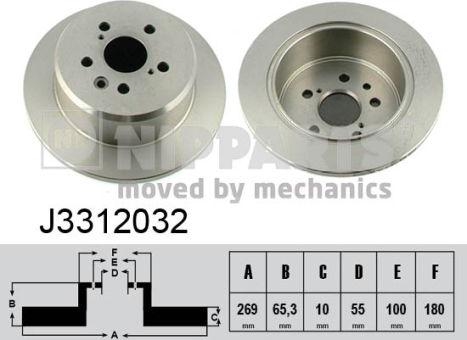 Nipparts J3312032 - Brake Disc autospares.lv