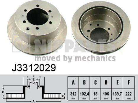 Nipparts J3312029 - Brake Disc autospares.lv