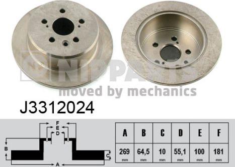 Nipparts J3312024 - Brake Disc autospares.lv