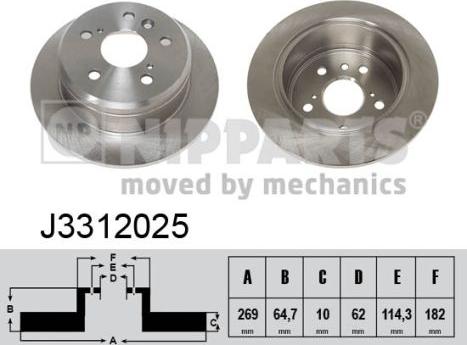 Nipparts J3312025 - Brake Disc autospares.lv