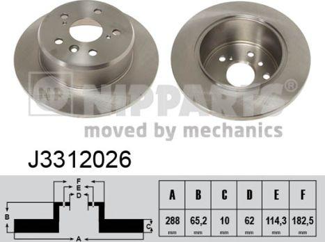 Nipparts J3312026 - Brake Disc autospares.lv