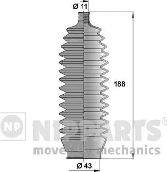 Nipparts J2855000 - Bellow Set, steering autospares.lv