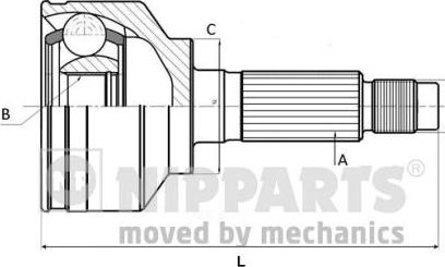 Nipparts J2830502 - Joint Kit, drive shaft autospares.lv