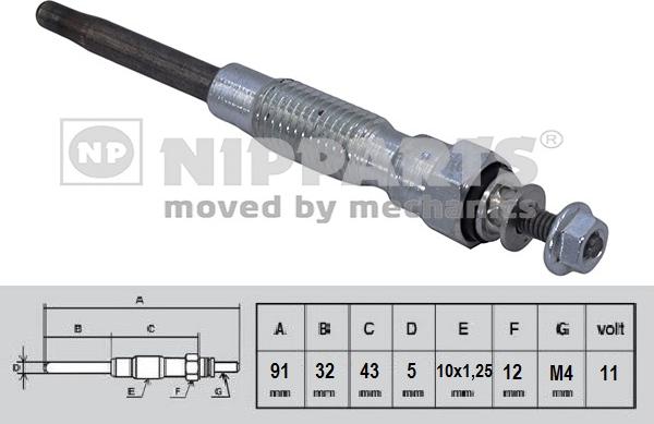 Nipparts N5712029 - Glow Plug autospares.lv