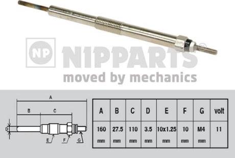 Nipparts N5712027 - Glow Plug autospares.lv