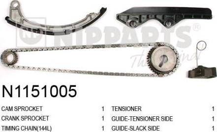 Nipparts N1151005 - Timing Chain Kit autospares.lv