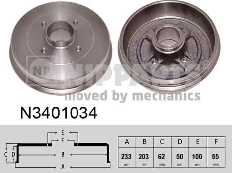 Nipparts N3401034 - Brake Drum autospares.lv