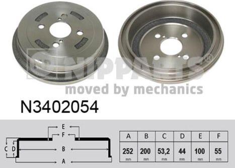 Nipparts N3402054 - Brake Drum autospares.lv