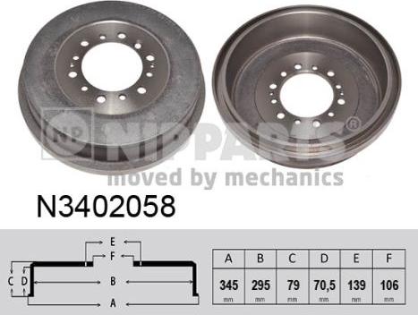 Nipparts N3402058 - Brake Drum autospares.lv