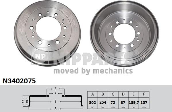 Nipparts N3402075 - Brake Drum autospares.lv