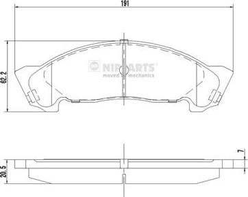 Nipparts N3609014 - Brake Pad Set, disc brake autospares.lv