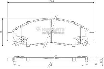 Nipparts N3609010 - Brake Pad Set, disc brake autospares.lv