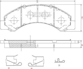 Nipparts N3609013 - Brake Pad Set, disc brake autospares.lv