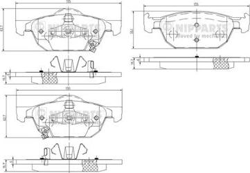 Nipparts N3604067 - Brake Pad Set, disc brake autospares.lv