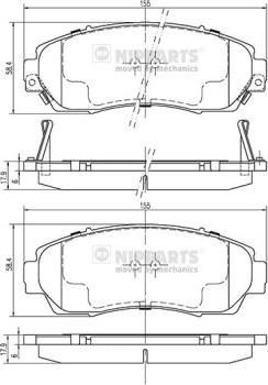 Nipparts N3604073 - Brake Pad Set, disc brake autospares.lv