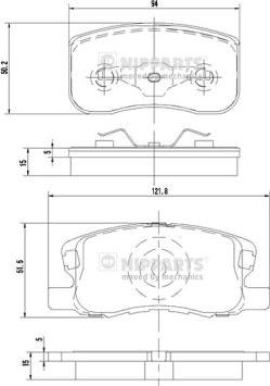 Nipparts N3605053 - Brake Pad Set, disc brake autospares.lv