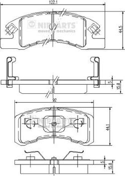 Nipparts N3606021 - Brake Pad Set, disc brake autospares.lv