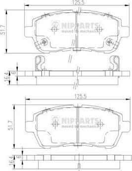 Nipparts N3606022 - Brake Pad Set, disc brake autospares.lv